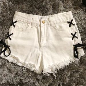Storets white denim shorts